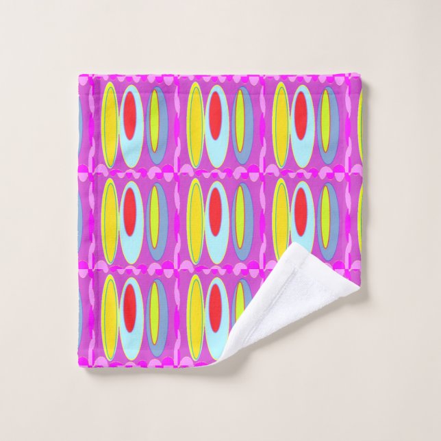 Oval pattern art in mixed colours bright modern  wash cloth (Wash Cloth)
