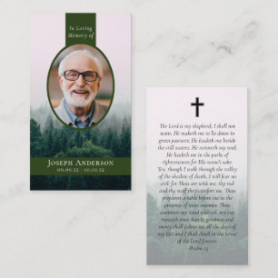 Oval Photo Forest Memorial Prayer Card