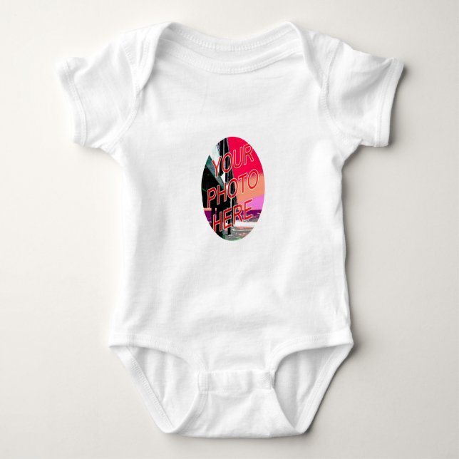Oval Photo Frame Baby Bodysuit (Front)