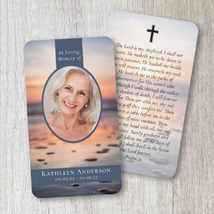 Oval Photo Ocean Memorial Prayer Card