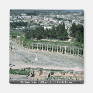 Oval piazza, ancient Decapolis city Jarash, Jordan Magnet