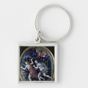Oval plaque depicting Adam and Eve Key Ring