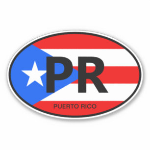 Oval Puerto Rico flag vinyl sticker for car & more