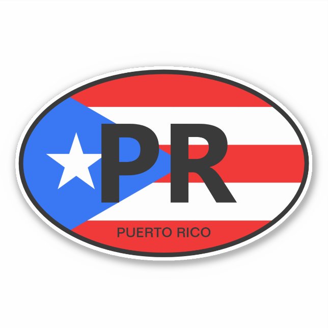 Oval Puerto Rico flag vinyl sticker for car & more (Front)