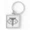 Oval Silver Caduceus RN Nurse Basic Round Keychain