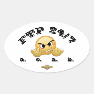 oval sticker "FTP 24/7"