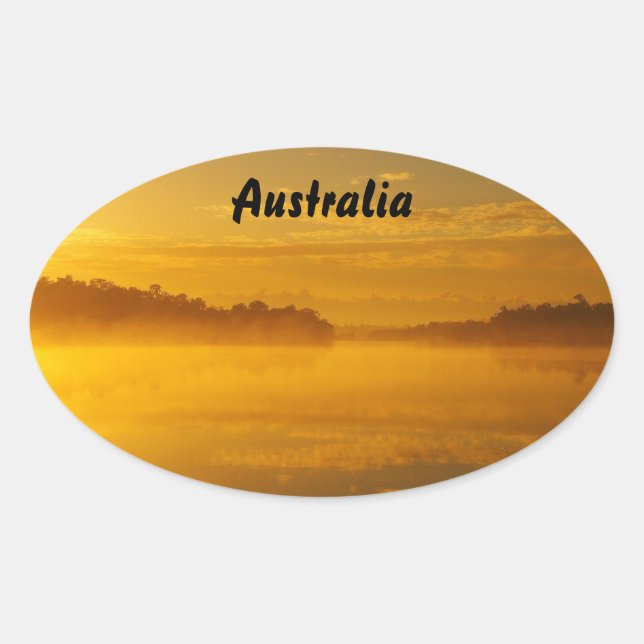 Oval sticker - golden sunrise Australia (Front)