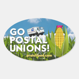 Oval Stickers (4/pg) - Go Postal Unions!