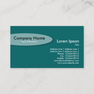 Oval - Teal Green Business Card