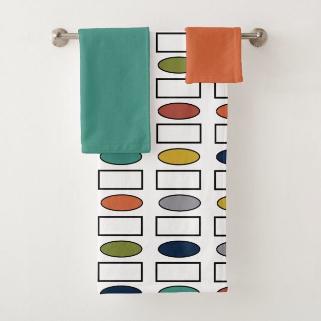 Ovals and Rectangles  Bath Towel Set (Insitu)