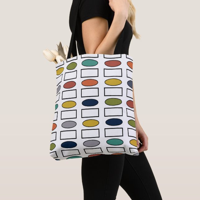 Ovals and Rectangles - Large Tote Bag (Close Up)