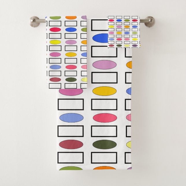 Ovals and Rectangles – Small Flower Garden  Bath Towel Set (Insitu)