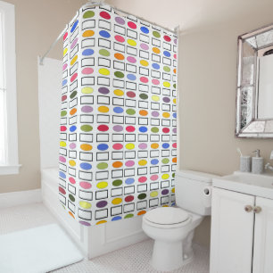 Ovals and Rectangles – Small Flower Garden Shower Curtain