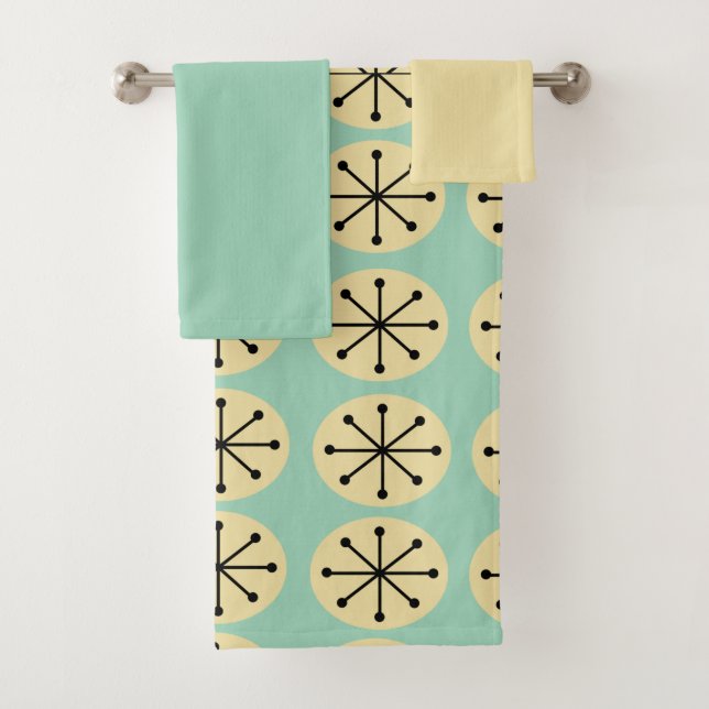 Ovals and Starbursts  Bath Towel Set (Insitu)