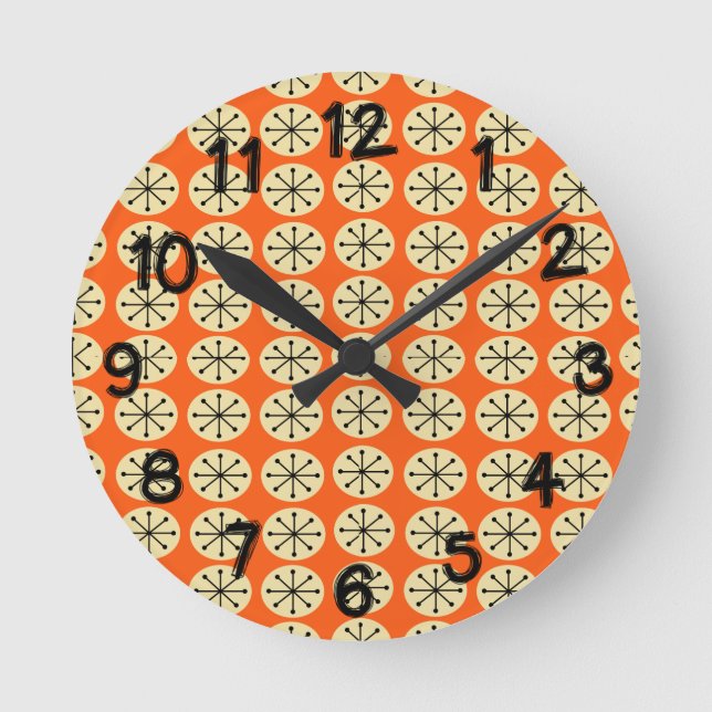 Ovals and Starbursts  Round Clock (Front)