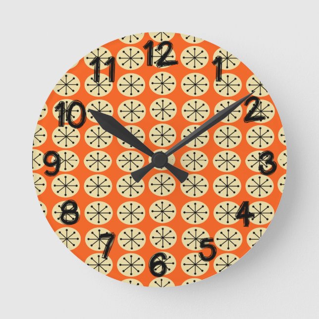 Ovals and Starbursts  Round Clock (Front)