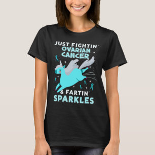 ovarian appendix cancer unicorn farting sparkles T-Shirt