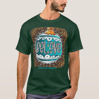 Ovarian Awareness Awareness Believe Ornament Leopa T-Shirt