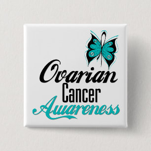 Ovarian Cancer Awareness Butterfly 15 Cm Square Badge