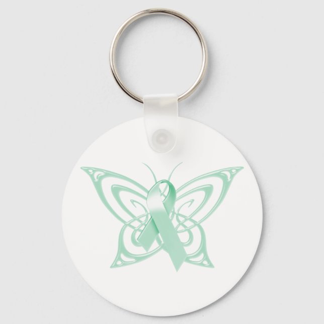 Ovarian Cancer Awareness Butterfly Key Ring (Front)