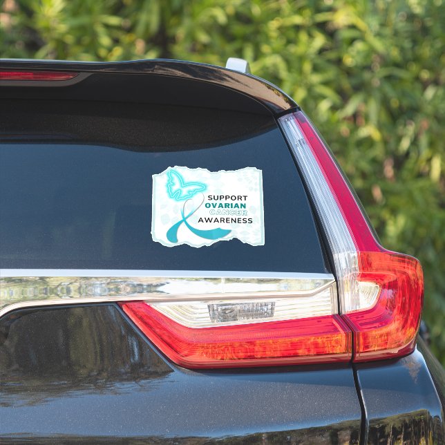 Ovarian Cancer Awareness Custom Cut Sticker (Car Side)