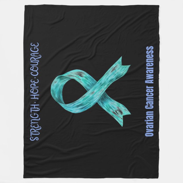 Ovarian Cancer Awareness Hope  Fleece Blanket (Front)