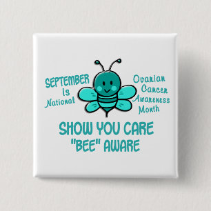 Ovarian Cancer Awareness Month Bee 1.1 15 Cm Square Badge