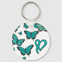 Ovarian Cancer Awareness Ribbon and Butterfly