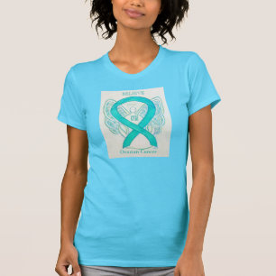 Ovarian Cancer Awareness Ribbon Angel Shirt
