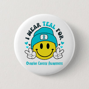 Ovarian Cancer Awareness Ribbon Support Gifts 6 Cm Round Badge