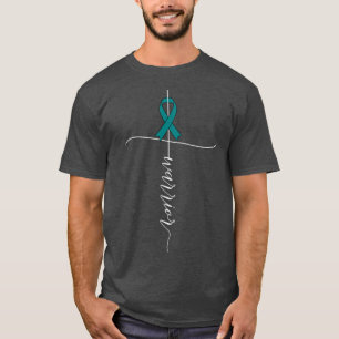 Ovarian Cancer Awareness Warrior Teal Ribbon Gift3 T-Shirt