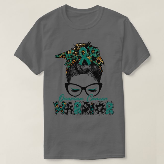 Ovarian Cancer Awareness Warrior Women Glasse Mess T-Shirt (Design Front)