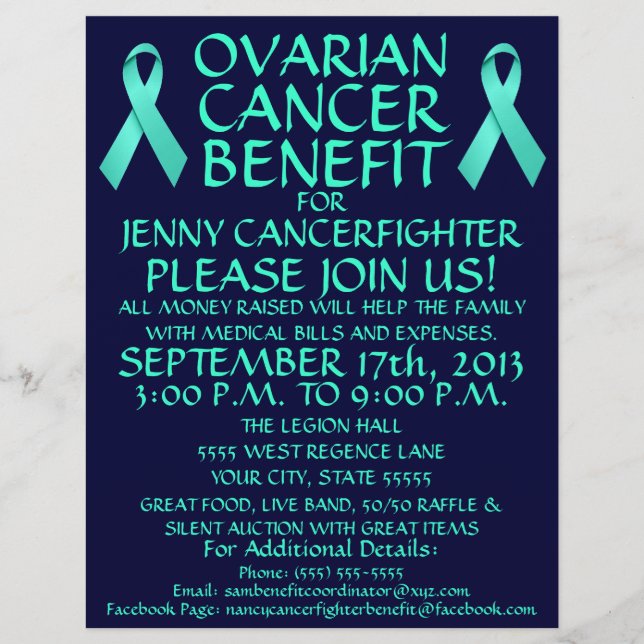Ovarian Cancer Benefit Flyer (Front)