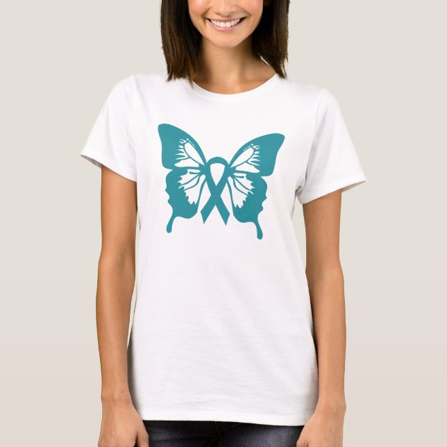 Ovarian Cancer Butterfly t-shirt (Front)