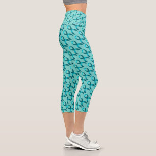 Ovarian Cancer   Cervical Cancer   Teal Ribbon Leg Capri Leggings