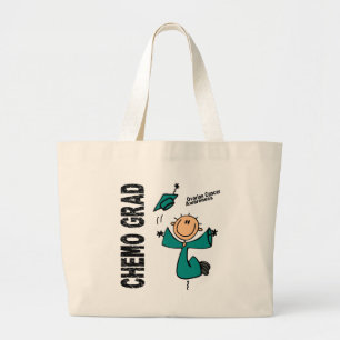 Ovarian Cancer CHEMO GRAD 1 Large Tote Bag