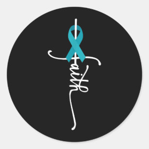 Ovarian Cancer Faith Ovarian Cancer Awareness Classic Round Sticker