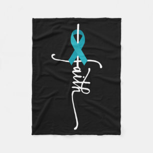Ovarian Cancer Faith Ovarian Cancer Awareness Fleece Blanket