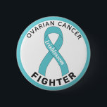 Ovarian Cancer Fighter Ribbon White Button<br><div class="desc">Ovarian Cancer Fighter Ribbon White Button for awareness and support for women fighting ovarian cancer.</div>