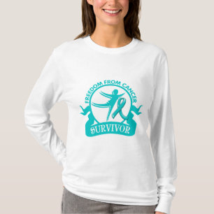 Ovarian Cancer - Freedom From Cancer Survivor T-Shirt