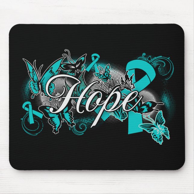 Ovarian Cancer Garden Ribbon Mouse Pad (Front)