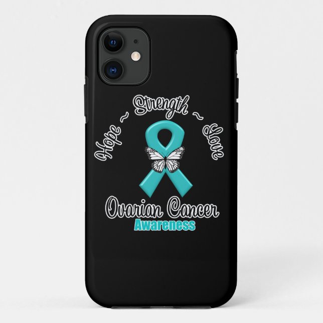 Ovarian Cancer Hope Strength Love Case-Mate iPhone Case (Back)