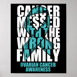 Ovarian Cancer Messed With The Wrong Family Teal R Poster