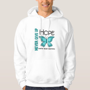 Ovarian Cancer Never Give Up Hope Butterfly 4.1 Hoodie