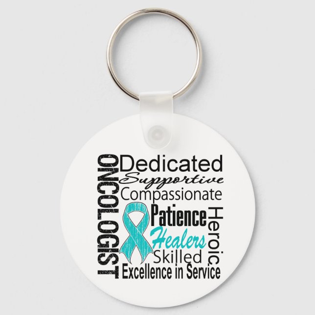 Ovarian Cancer Oncologist Collage Key Ring (Front)