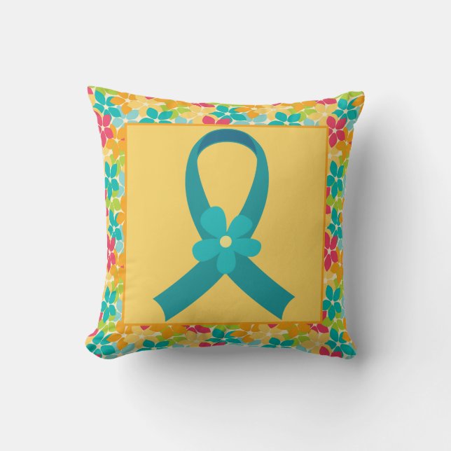 Ovarian Cancer or PCOS Ribbon Pillow Gift (Front)
