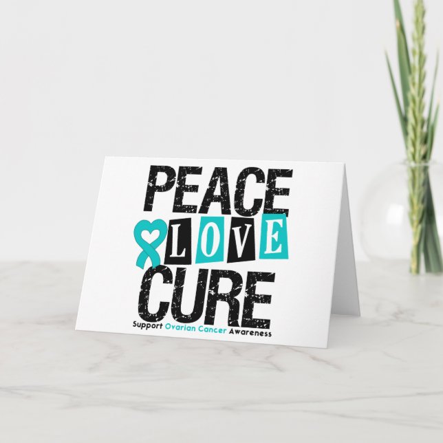 Ovarian Cancer Peace Love Cure Card (Front)