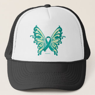 Ovarian Cancer Ribbon Butterfly Trucker Hat