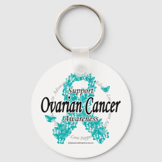 Ovarian Cancer Ribbon of Butterflies Key Ring