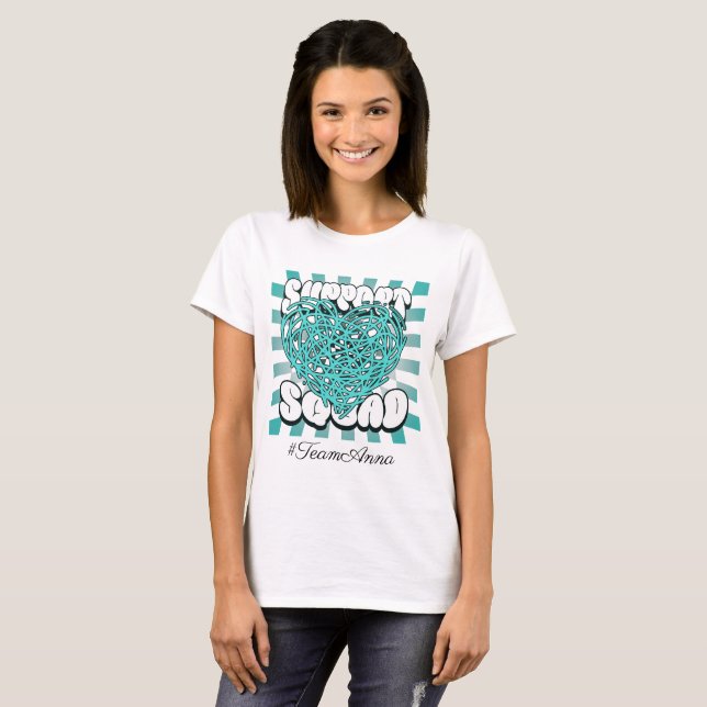 Ovarian Cancer Support Squad Custom Name Shirt (Front Full)